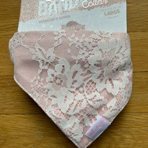 WHIMSY Pink Lace Wedding Bridesmaid Dog Collar Bandana ~ NWT!